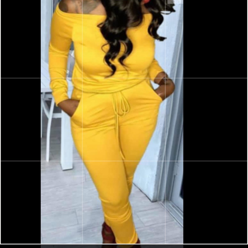 2 piece off the shoulder pants suit